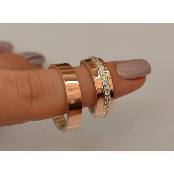 Пара серебряных обручальных колец (Обр2040к)