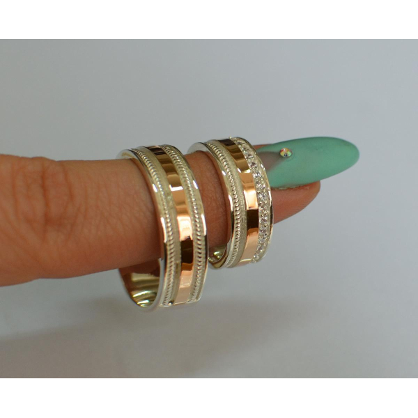 Пара обручальных колец из серебра (Обр2223)