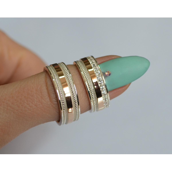 Пара обручальных колец из серебра (Обр2223)