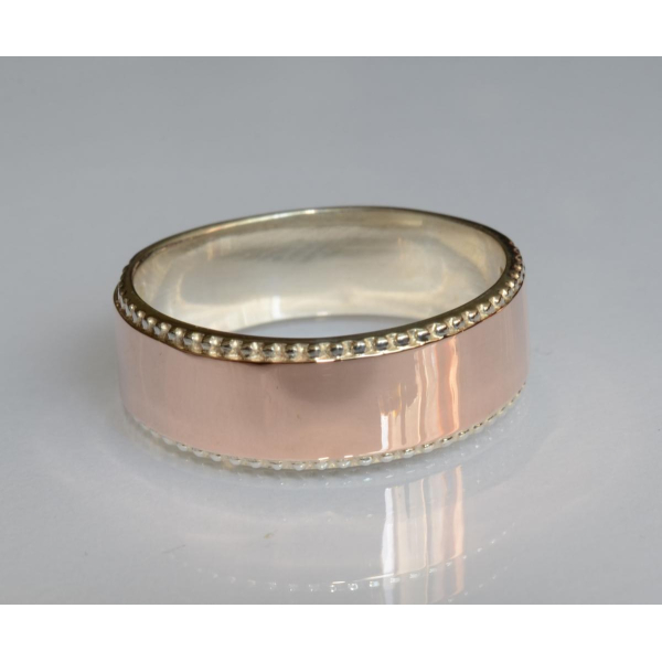 Обручальное кольцо из серебра и золота (Обр24)