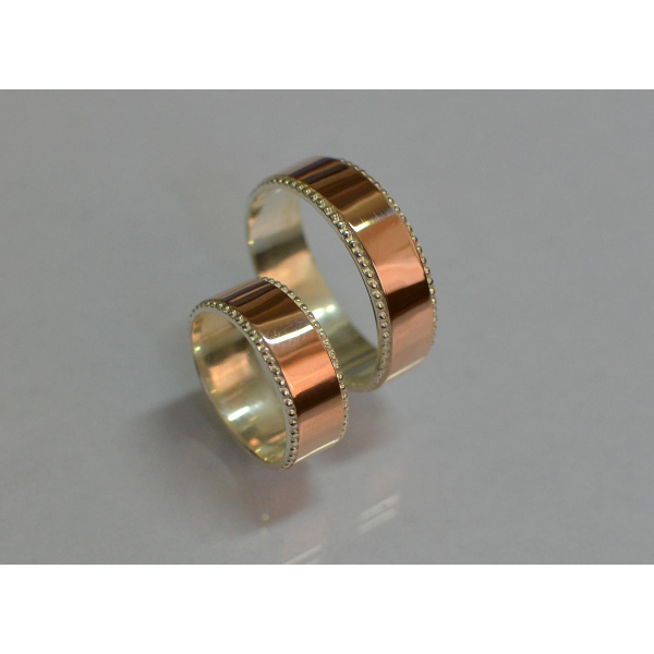 Обручальное кольцо из серебра и золота (Обр24)