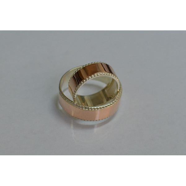 Обручальное кольцо из серебра и золота (Обр24)