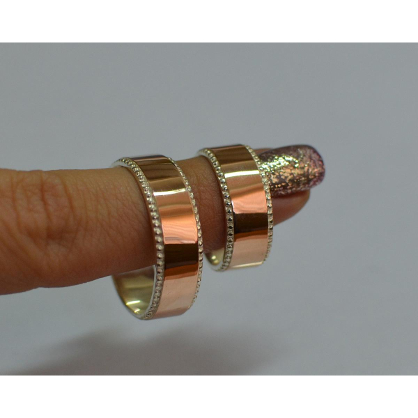 Обручальное кольцо из серебра и золота (Обр24)