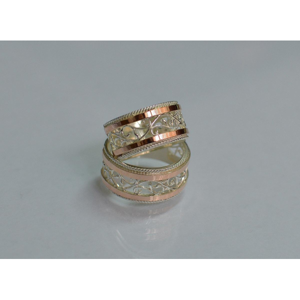 Обручальное кольцо из серебра с золотом (Обр25)