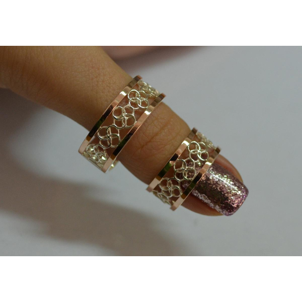 Обручальное кольцо из серебра с золотом (Обр27)