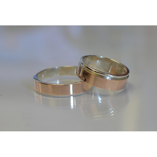 Пара серебряных обручальных колец (Обр2Обр10)