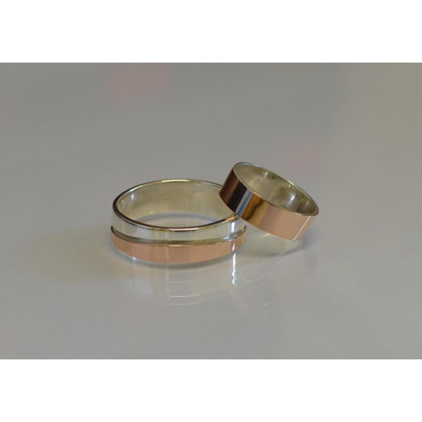 Пара серебряных обручальных колец (Обр2Обр8)