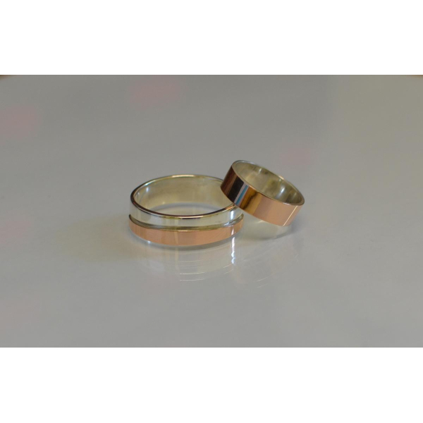 Пара серебряных обручальных колец (Обр2Обр8)