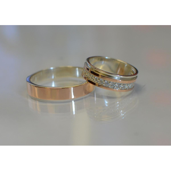 Пара серебряных обручальных колец (Обр2Обр9)