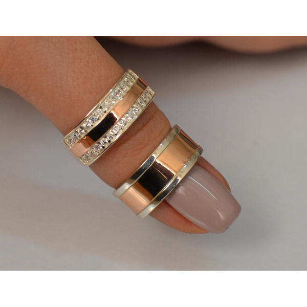 Пара серебряных обручальных колец (Обр3002к)