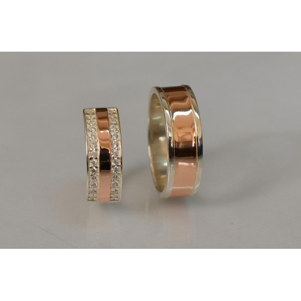 Пара серебряных обручальных колец (Обр3002к)