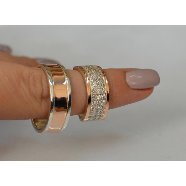 Пара обручальных колец из серебра (Обр3014к)