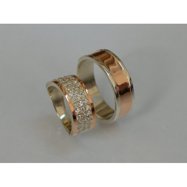 Пара обручальных колец из серебра (Обр3014к)