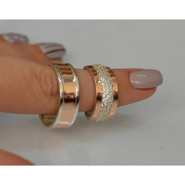 Пара обручальных колец из серебра (Обр3029к)