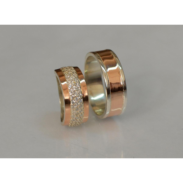 Пара обручальных колец из серебра (Обр3029к)