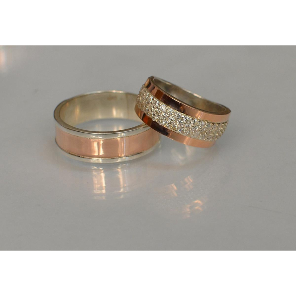 Пара обручальных колец из серебра (Обр3029к)