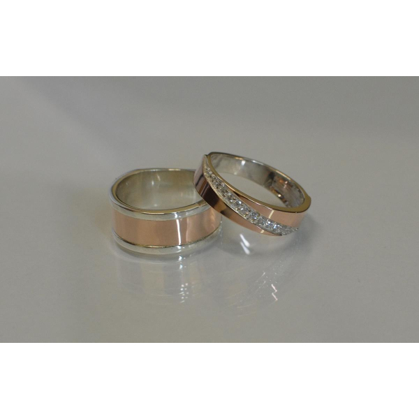 Пара серебряных обручальных колец (Обр3053к)