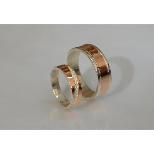 Пара серебряных обручальных колец (Обр3053к)