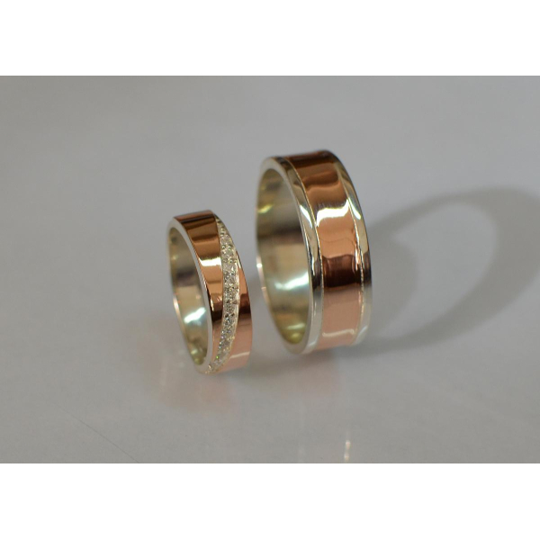 Пара серебряных обручальных колец (Обр3053к)