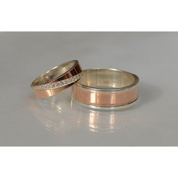 Пара серебряных обручальных колец (Обр3053к)