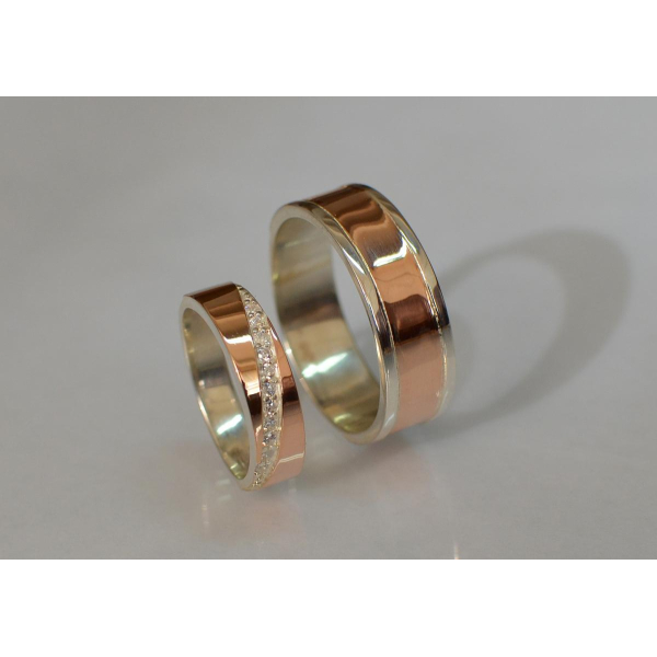 Пара серебряных обручальных колец (Обр3053к)