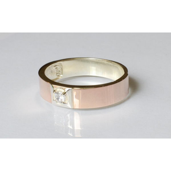 Обручальное кольцо из серебра и золота (Обр31)