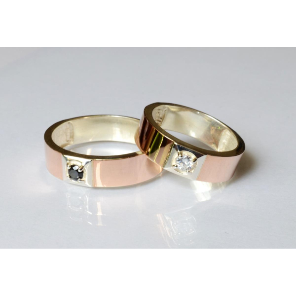 Обручальное кольцо из серебра и золота (Обр31)