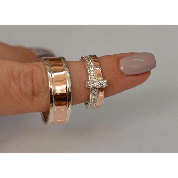 Пара обручальных колец из серебра (Обр3101к)