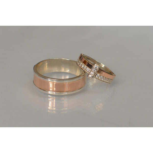 Пара обручальных колец из серебра (Обр3101к)