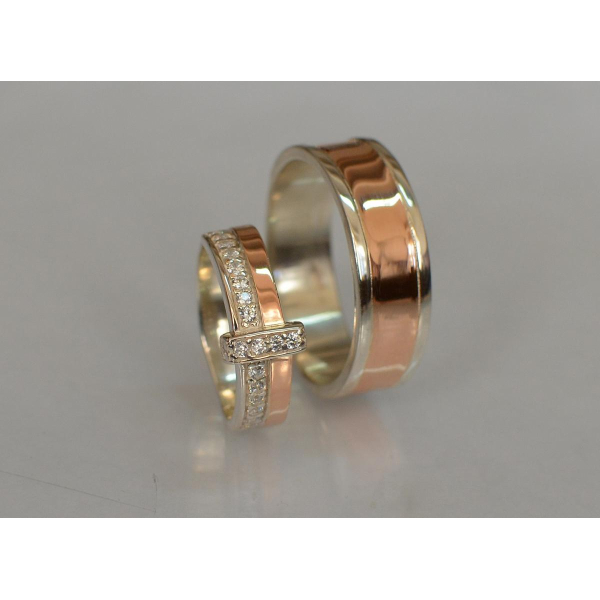 Пара обручальных колец из серебра (Обр3101к)