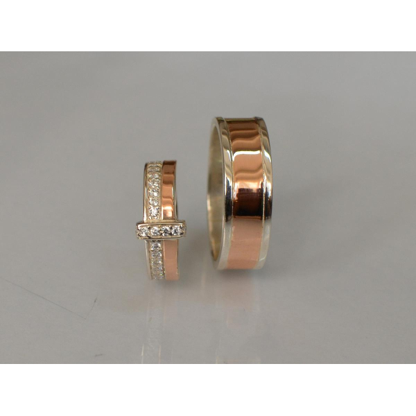 Пара обручальных колец из серебра (Обр3101к)