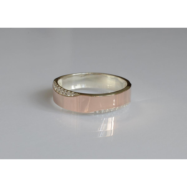 Обручальное кольцо из серебра и золота (Обр32)