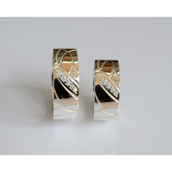 Обручальное кольцо из серебра и золота (Обр34)