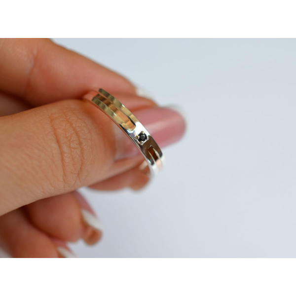 Обручальное кольцо из серебра и золота (Обр38)