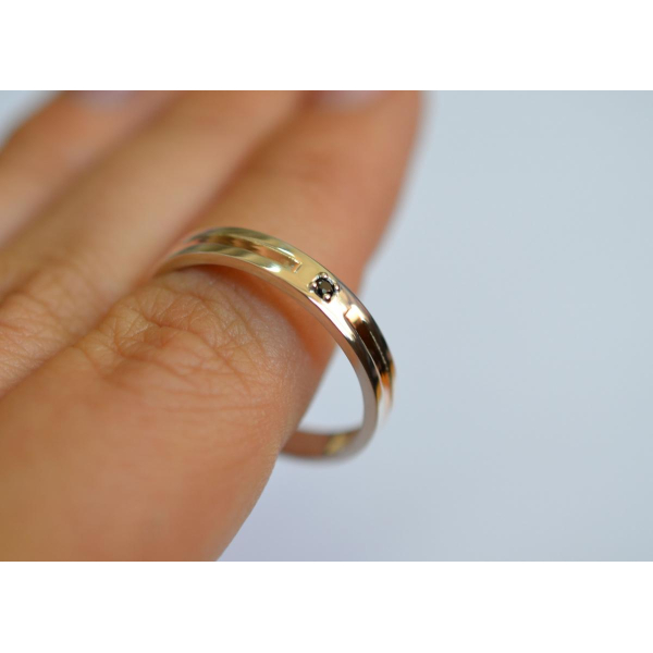 Обручальное кольцо из серебра и золота (Обр38)