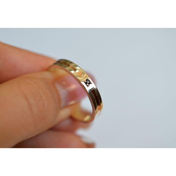 Обручальное кольцо из серебра и золота (Обр38)