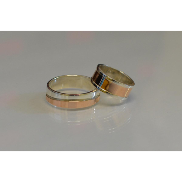 Пара серебряных обручальных колец (Обр3Обр8)