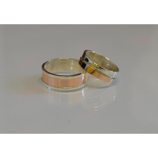 Пара серебряных обручальных колец (Обр3Обр8)