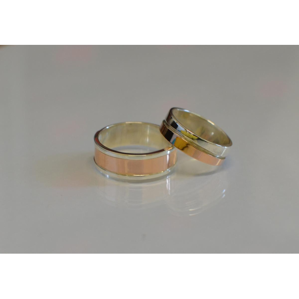 Пара серебряных обручальных колец (Обр3Обр8)
