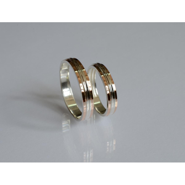 Обручка срібло з золотом (Обр40)