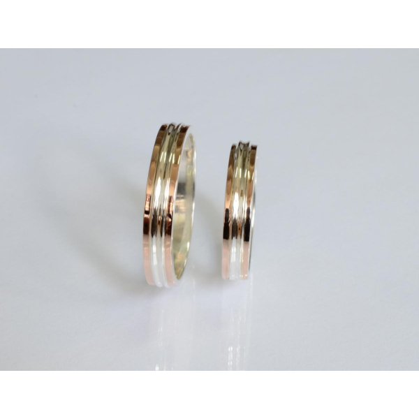 Обручка срібло з золотом (Обр40)