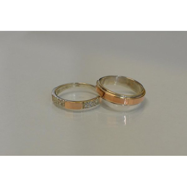 Пара серебряных обручальных колец (Обр4041к)