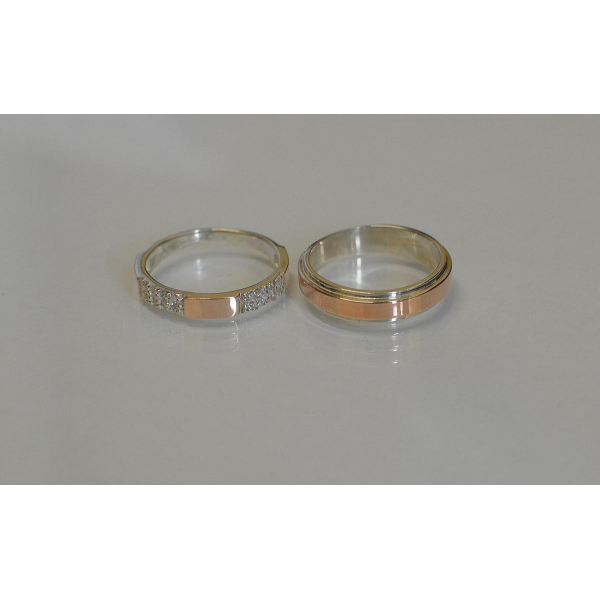 Пара серебряных обручальных колец (Обр4041к)