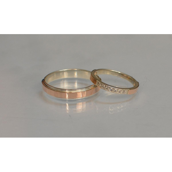 Пара обручальных колец из серебра (Обр4052к)