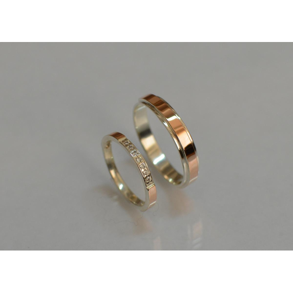 Пара обручальных колец из серебра (Обр4052к)