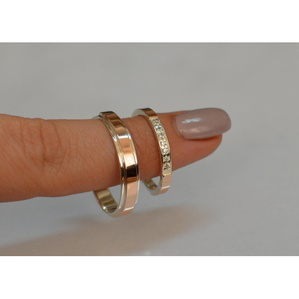 Пара обручальных колец из серебра (Обр4052к)