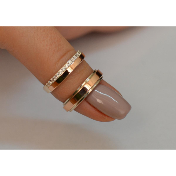 Пара серебряных обручальных колец (Обр4098к)