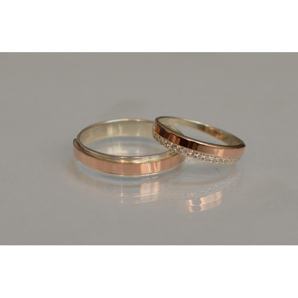 Пара серебряных обручальных колец (Обр4098к)