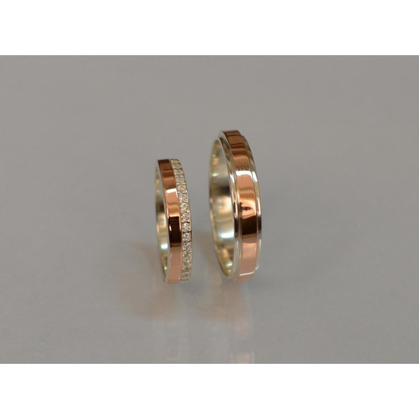 Пара серебряных обручальных колец (Обр4098к)