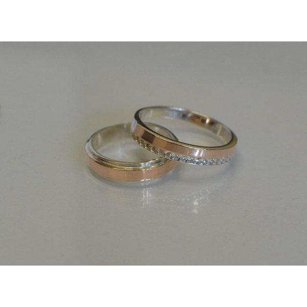 Пара серебряных обручальных колец (Обр4098к)